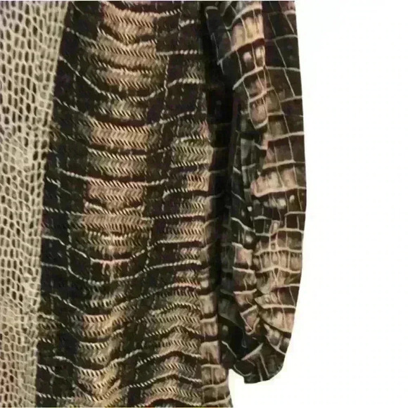 Style & Company animal print women’s pullover ruffle bottom ruched sleeve L - Picture 4 of 6